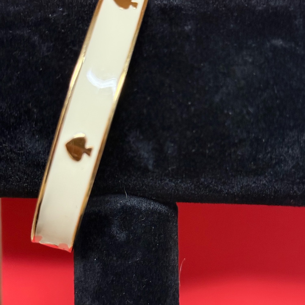 Gold and Cream Bangle Bracelet